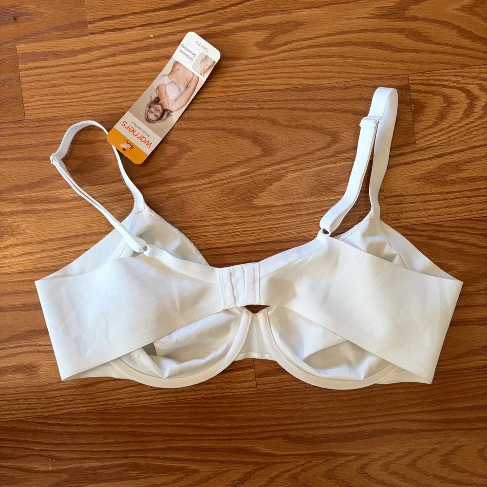 NWT Warners Simply Perfect Underarm Smoothing T-Shirt Bra White Lace 40C